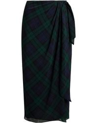 Ralph Lauren - Plaid Midi Skirt - Lyst