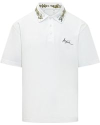 Amiri - Floral Collar Polo Shirt - Lyst