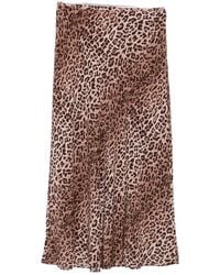 RIXO London - Leopard Print Midi Skirt - Lyst