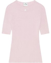 Courreges - Courrèges Logo Embroidered Ribbed-Knit Top - Lyst