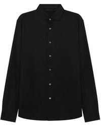 Emporio Armani - Curved Hem Buttoned Shirt - Lyst