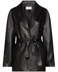 Marella - Button-Front Leather Jacket - Lyst