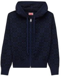 KENZO - 'Gram' Knitted Zip-Up Cardigan - Lyst