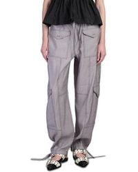 Ganni - High Waist Drawstring Pants - Lyst