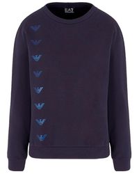 EA7 - Logo-Print Crew Neck Sweatshirt - Lyst