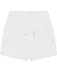 CASABLANCA - Monogram-Embroidered Cotton Shorts - Lyst