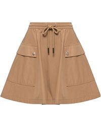 Moncler - Cotton Blend A-Line Mini Skirt - Lyst