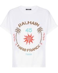 Balmain - Club 45 Printed Boxy T-Shirt - Lyst