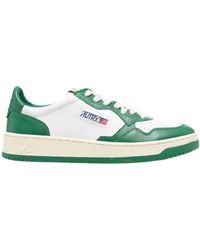 Autry - Medalist Low & Bicolour Leather Trainers , Leather - Lyst