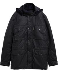 Barbour - Waxed Cotton Hooded Field Jacket - Lyst