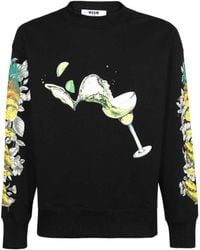 MSGM - Graphic Printed Crewneck Sweatshirt - Lyst