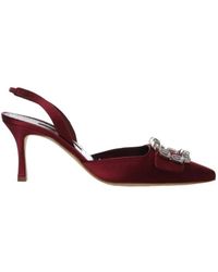 Manolo Blahnik - Buckle-Embbellished Slingback Heeled Pumps - Lyst
