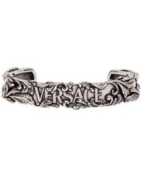 Versace - Logo-Detailed Open-Cuff Bracelet - Lyst