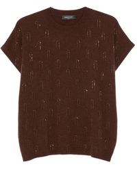 Fabiana Filippi - Bead-Embellished Short-Sleeve Sweater - Lyst