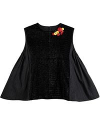 Commun's - Pleated-Panel Button-Detail Top - Lyst