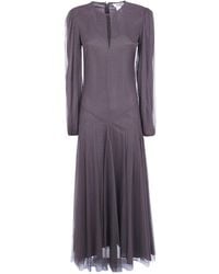 Twinset - Plumetis Long Sleeve Tulle Dress - Lyst