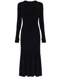Ami Paris - Ami Ribbed Long Sleeve Knitted Dress - Lyst