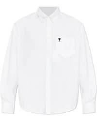 Ami Paris - Ami Logo Embroidered Long-Sleeve Shirt - Lyst