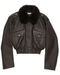 Acne Studios - Leather Bomber Jacket - Lyst