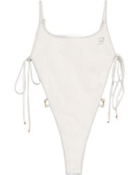 Blumarine - Logo Embellished One-Piece Swimsuit - Lyst