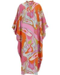 PUCCI - Pucci Geometric Printed Midi Kaftan Dress - Lyst