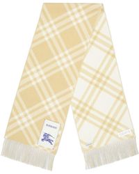 Burberry - Checkered Fringe Scarf - Lyst