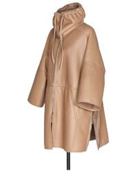 Max Mara - Shearling-Trim Cape Coat - Lyst