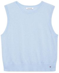 Anine Bing - Moni Crop Wool Blend Knit Crew Neck Vest - Lyst