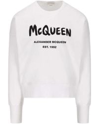 McQueen - Graffiti Oversized Sweatshirt - Lyst