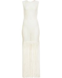 Alaïa - Alaïa Fringed Beaded Knit Dress - Lyst