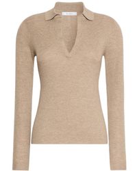 Max Mara - Mxmangel Long-Sleeved Ribbed Polo Jumper - Lyst