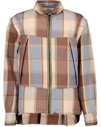 Sacai - Checked Zip Overshirt Jacket - Lyst
