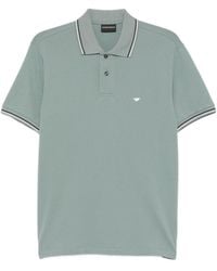Emporio Armani - Tipped Cotton Polo Shirt - Lyst