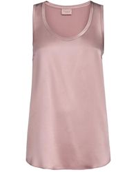 Brunello Cucinelli - Stretch-Silk Sleeveless Top - Lyst