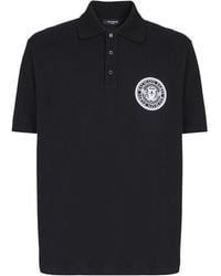 Balmain - Coin-Printed Polo Shirt - Lyst