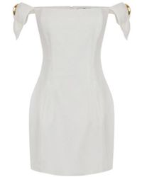 Elisabetta Franchi - Off Shoulder Pleated Mini Dress - Lyst