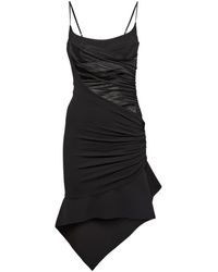 Mugler - Asymmetric Pleated Dress - Lyst