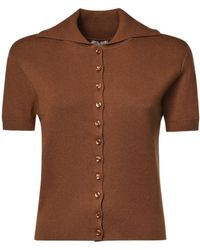 Magda Butrym - Buttoned Short-Sleeve Knitted Top - Lyst