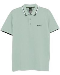 BOSS - Striped-Trim Polo Shirt - Lyst