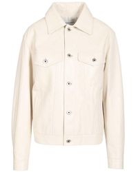 Bottega Veneta - Long Sleeved Leather Jacket - Lyst