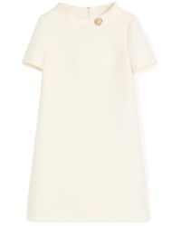 Valentino - Heart Embellished Short-Sleeved Dress - Lyst
