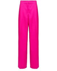 Oscar de la Renta - Pleated High-Rise Wool And Mohair Pants - Lyst