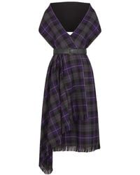Dior Mid-Length Flared Dress With Belt in Black | Lyst