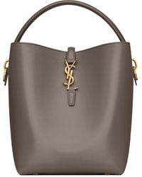 Saint Laurent - Logo-Plaque Top-Handle Tote Bag - Lyst
