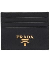 Prada - Logo Plaque Cardholder - Lyst