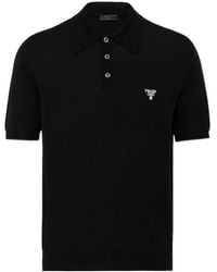 Prada - Logo Detailed Short-Sleeved Polo Shirt - Lyst