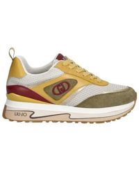 Liu Jo - Logo-Detail Lace-Up Sneakers - Lyst
