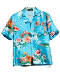 Gucci - Printed Silk Twill Bowling Shirt - Lyst