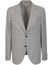 Lardini - Single Breasted Wool-Blend Blazer - Lyst