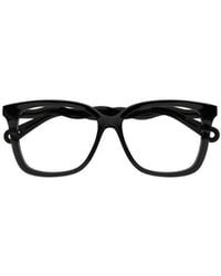 Chloé - Wavy-Temple Square Glasses - Lyst